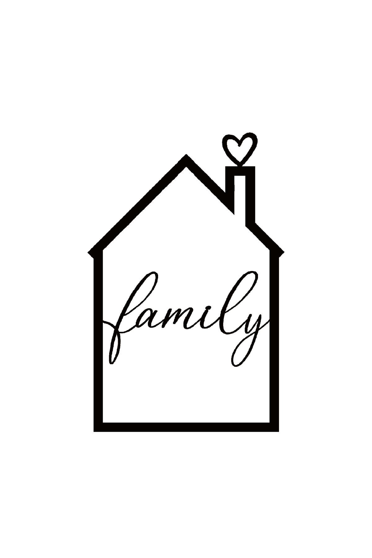 Digitale Datei - Haus mit Herz "family"