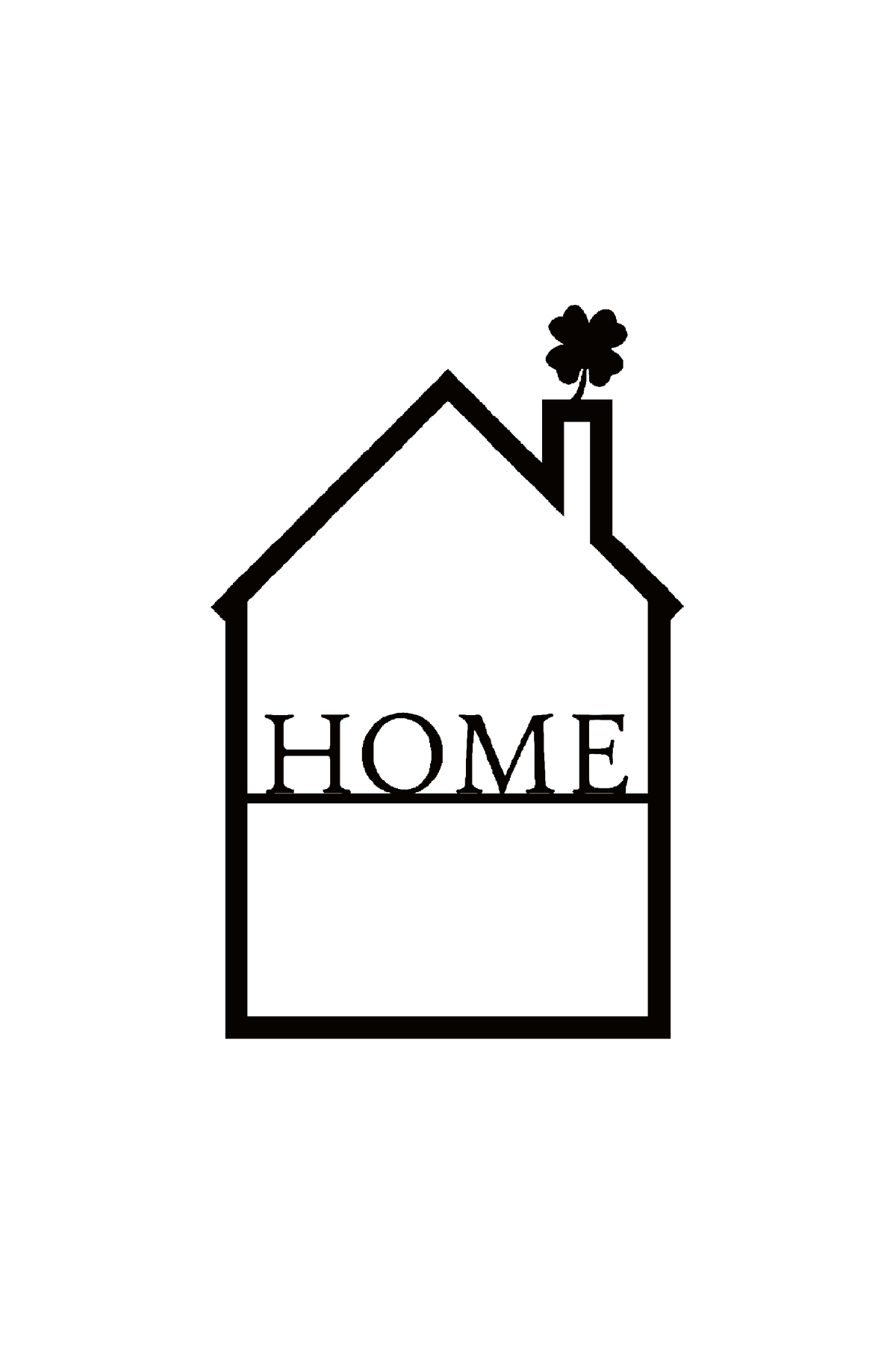 Digitale Datei - Haus mit Kleeblatt "HOME"