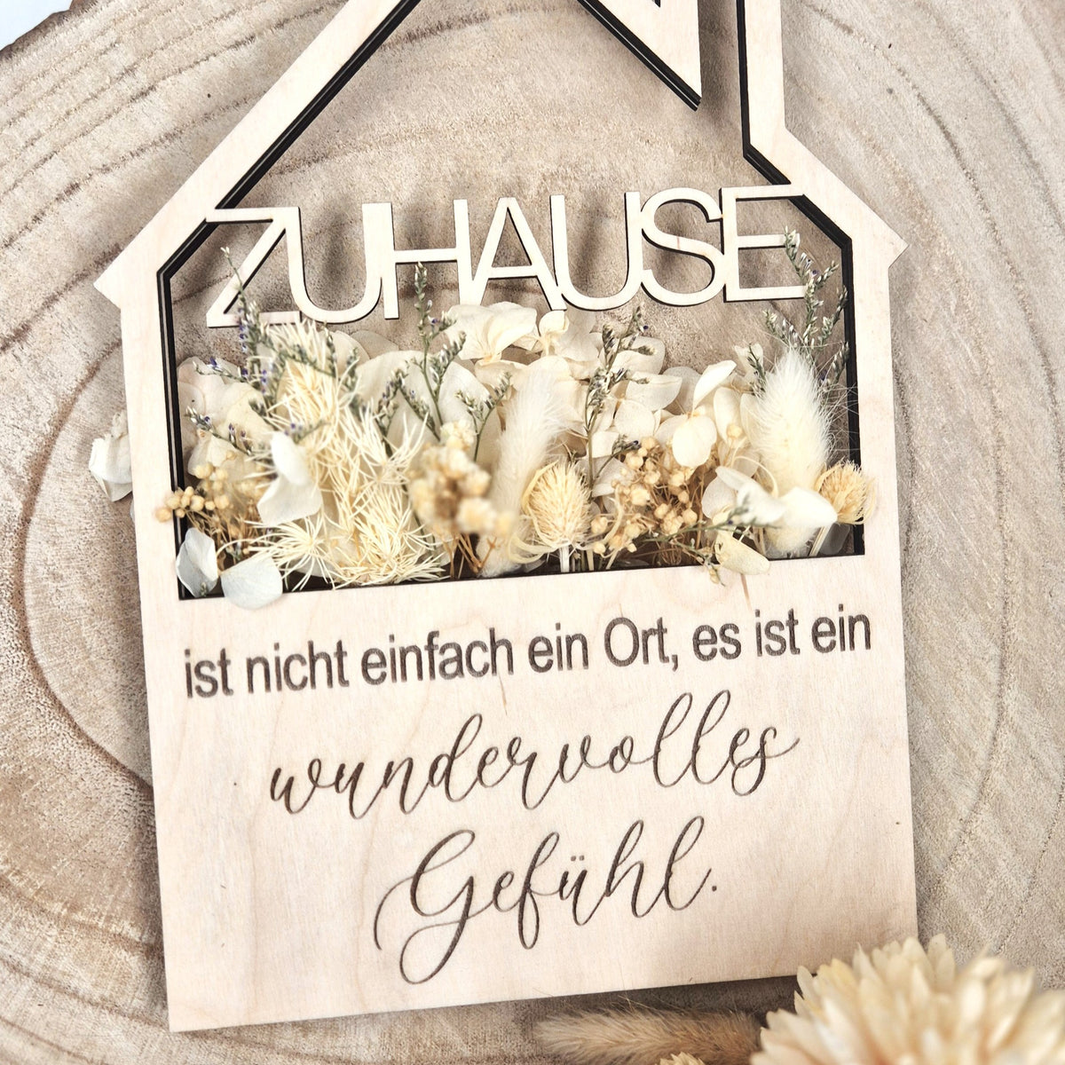 Digitale Datei - Haus mit Herz für Trockenblumen