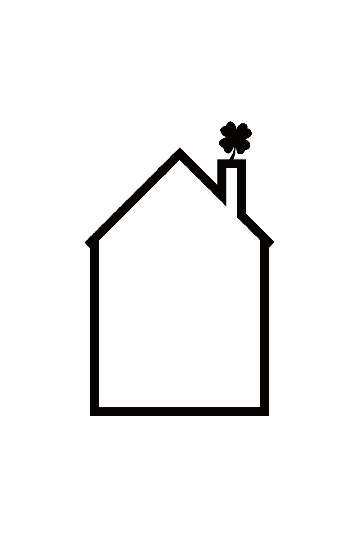 Digitale Datei - Haus mit Kleeblatt