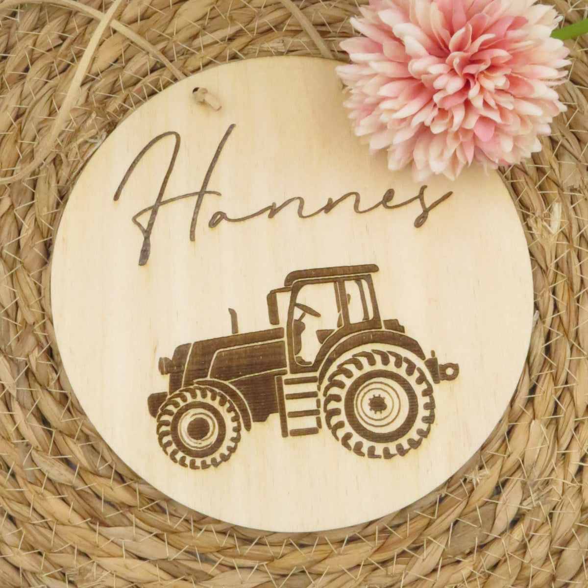 Personalisiertes Holzschild mit Trecker