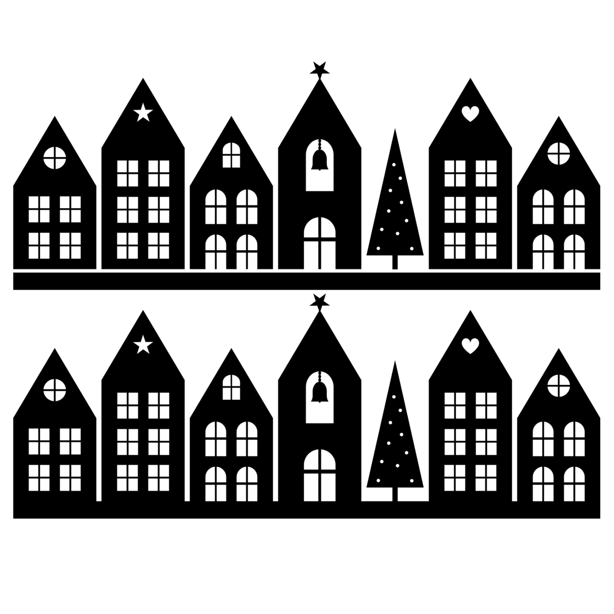 Digitale Datei - Weihnachtsdorf aus Lichterhäusern