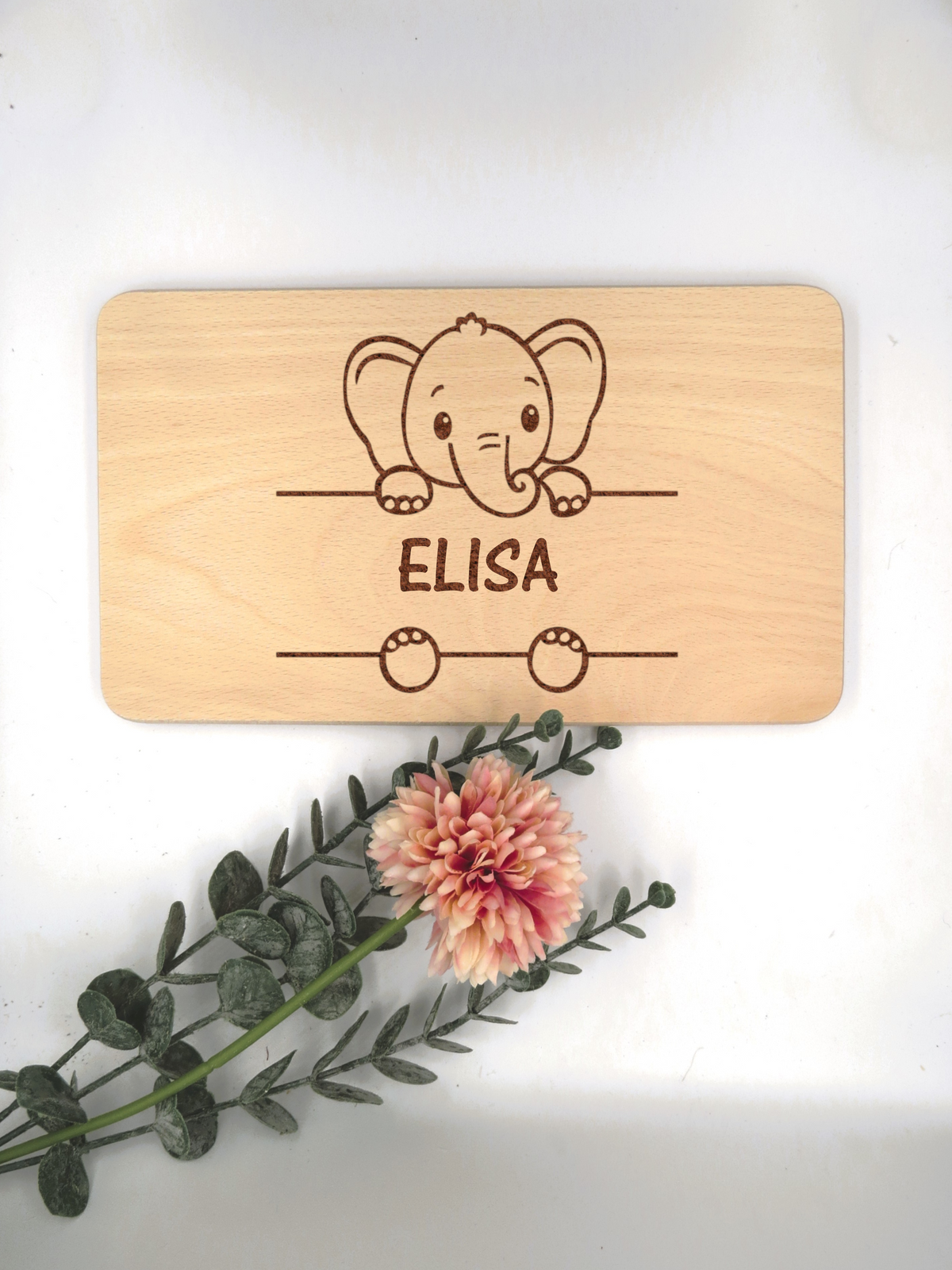 Personalisiertes Frühstückbrett Elefant